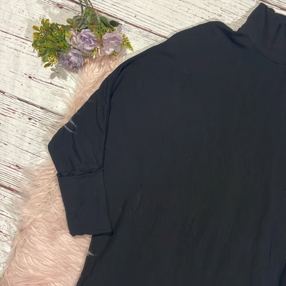 MAJESTIC Filatures Paris Nieman Marcus Black French Terry Turtleneck Dress 1 - Picture 10 of 10